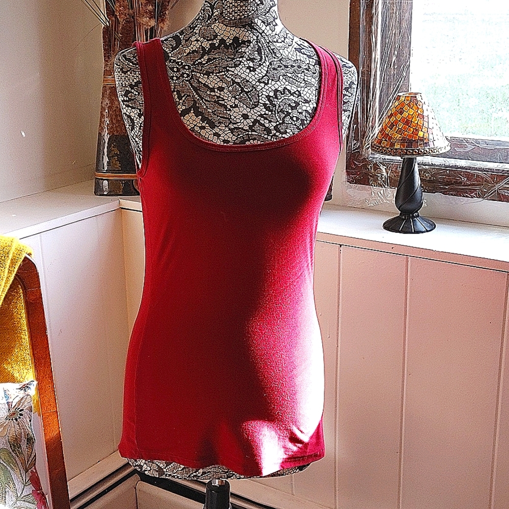 Tank top, silky soft, burgandy